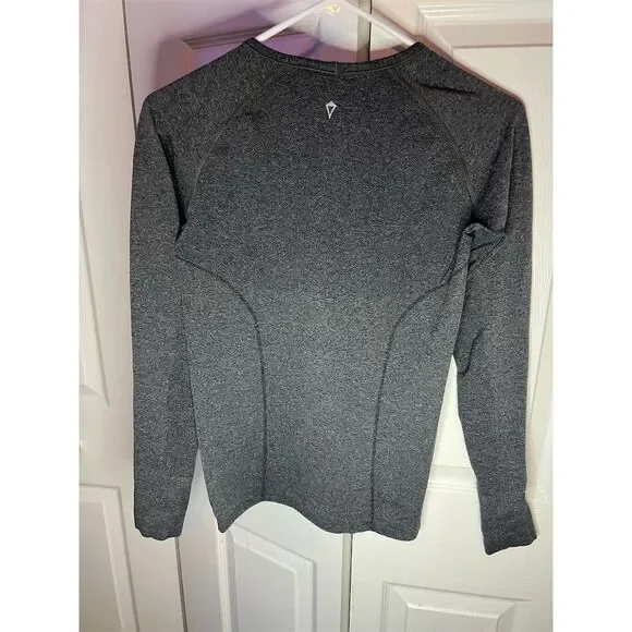 Ivivva Girls Long Sleeve Athletic Top Gray Size 14 Thumbholes - Picture 2 of 5